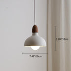 Traditional Japanese Solid Wood Dome Round Hardware 1-Light Pendant Light For Living Room Lumendat