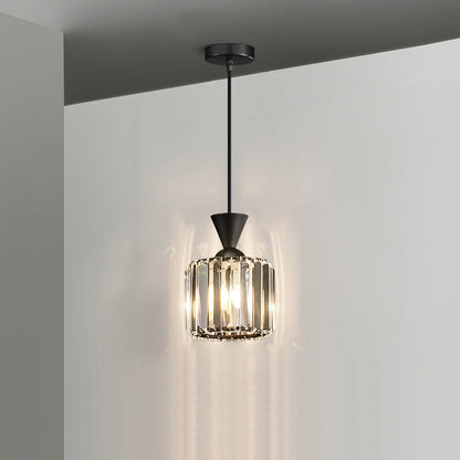 Contemporary Luxury Radiant Prismatic Clear Crystal Shade 1-light Pendant Light for Living Room