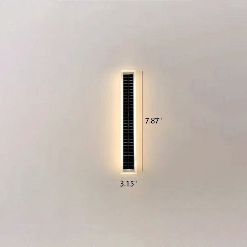 Minimalist Outdoor Solar Rectangular Strip Waterproof Patio LED Wall Sconce Lamp Lumendat