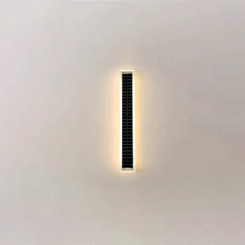 Minimalist Outdoor Solar Rectangular Strip Waterproof Patio LED Wall Sconce Lamp Lumendat