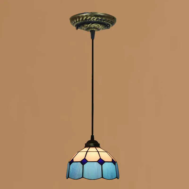 Tiffany Stained Glass Dome Shade European 1-light Pendant Light Lumendat