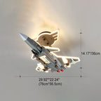 Lumendat Contemporary Creative Hardware Resin Children's Aircraft LED Semi-Flush Mount Ceiling Light For Bedroom Lumendat