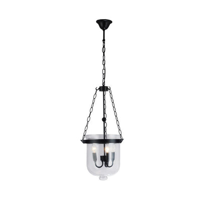 Traditional Rustic Round Glass Bucket Iron Candelabra 3-light Chandelier for Living Room