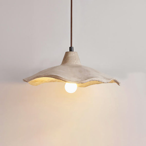Japanese Vintage Cement Flower Lampshade Island Light Chandelier – 1/2/3 Light