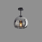 Nordic Light Luxury Round Glass Ball 1-Light Semi-Flush Mount Ceiling Light Lumendat