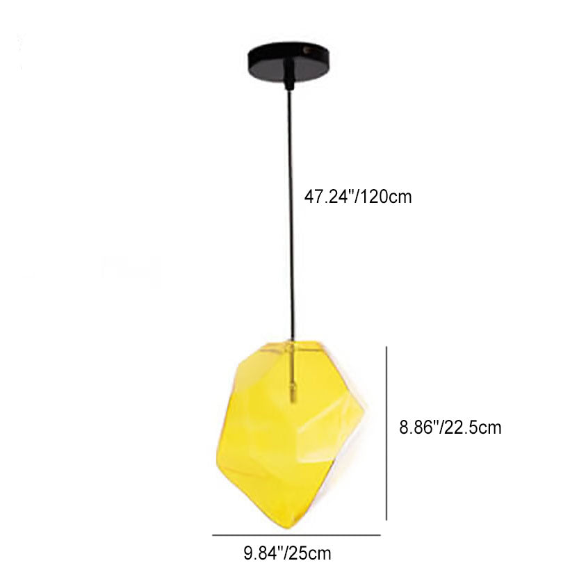 Modern Simplicity Irregular Shape Glass 1-light Pendant Light for Living Room BulbSquare