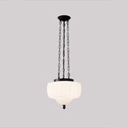Modern Minimalist Cream Lantern Iron Glass 3-light Pendant Light for Living Room