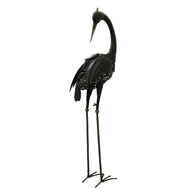 Contemporary Creative Iron Animal Crane LED Solar Waterproof Lawn Landscape Light For Outdoor Patio Lumendat