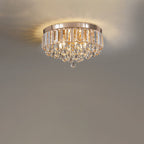 Modern Luxury Round Iron Crystal Beads 6/9-Light Flush Mount Ceiling Light For Living Room Lumendat