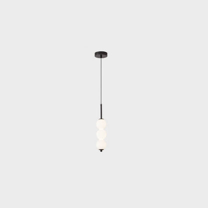 Nordic Creative Brass Spherical Glass Long Strip LED Pendant Light