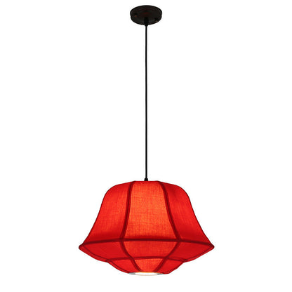 Modern Chinese Iron Sheepskin Oval Lantern 1-light Pendant Light