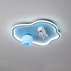 Lumendat Contemporary Creative Cartoon Planet Spaceman Acrylic LED Kids Flush Mount Ceiling Light For Living Room Lumendat