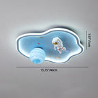 Lumendat Contemporary Creative Cartoon Planet Spaceman Acrylic LED Kids Flush Mount Ceiling Light For Living Room Lumendat