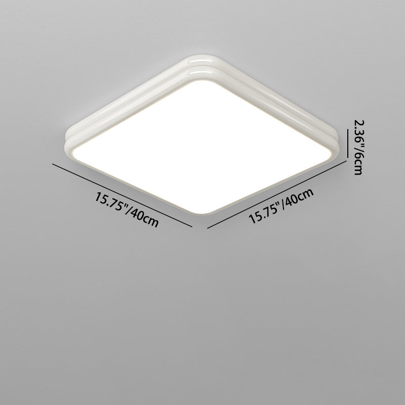 Modern Minimalist Square Rectangle Double Layer Iron Acrylic LED Flush Mount Ceiling Light for Bedroom