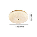 Modern Luxury Stainless Steel Glass Copper Round LED Semi-flush Mount Ceiling Light