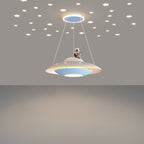 Lumendat Modern Art Deco Kids Iron Acrylic UFO Spaceship Astronaut Round LED Pendant Light For Bedroom Lumendat