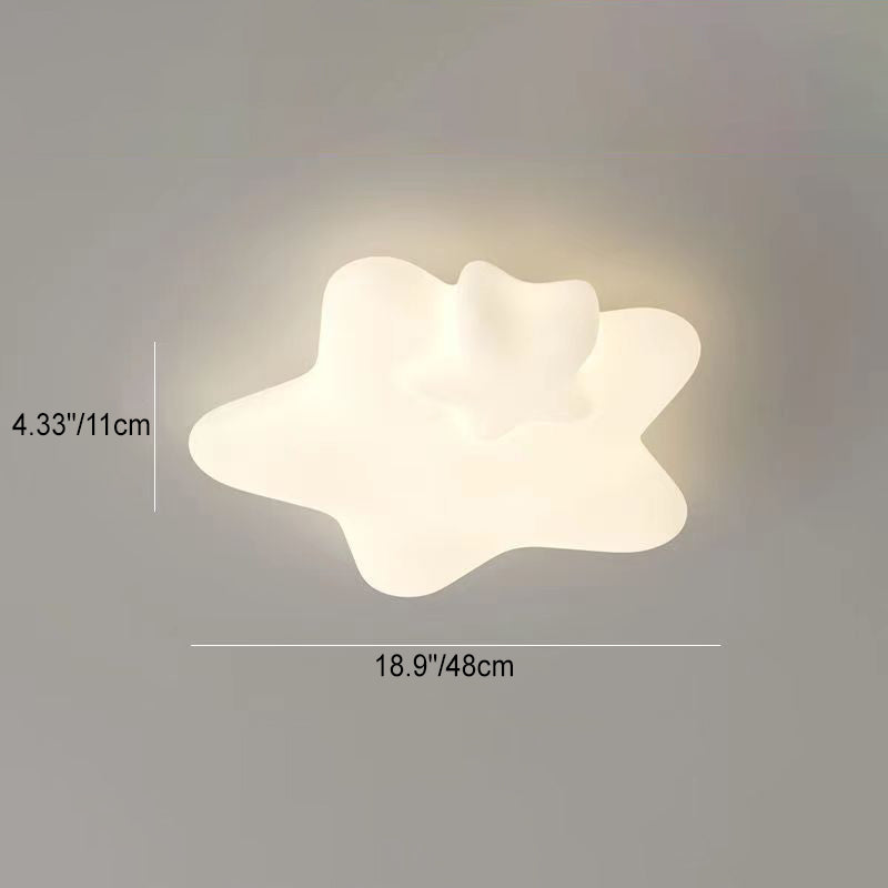 Lumendat Contemporary Creative Kids Star Moon Iron PE LED Flush Mount Ceiling Light For Bedroom Lumendat