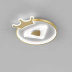 Lumendat Creative Simplicity Round Crown Diamond Acrylic Shade LED Kids Flush Mount Ceiling Light Lumendat