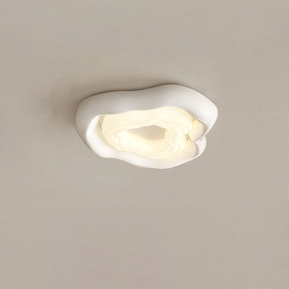 Modern Minimalist Cream Cloud Pe Iron LED Flush Mount Ceiling Light for Living Room