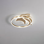 Lumendat Modern Creative Golden Dolphin Iron LED Flush Mount Ceiling Light Lumendat