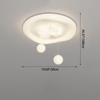 Lumendat Contemporary Creative Kids Round Bow Orb Iron Rolled Plastic LED Flush Mount Ceiling Light For Bedroom Lumendat