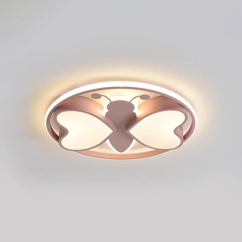 Lumendat Creative Cartoon Butterfly Round LED Flush Mount Ceiling Light Lumendat