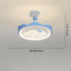 Lumendat Contemporary Creative Kids Crown Iron Plastic LED Semi-Flush Mount Ceiling Light For Bedroom Lumendat