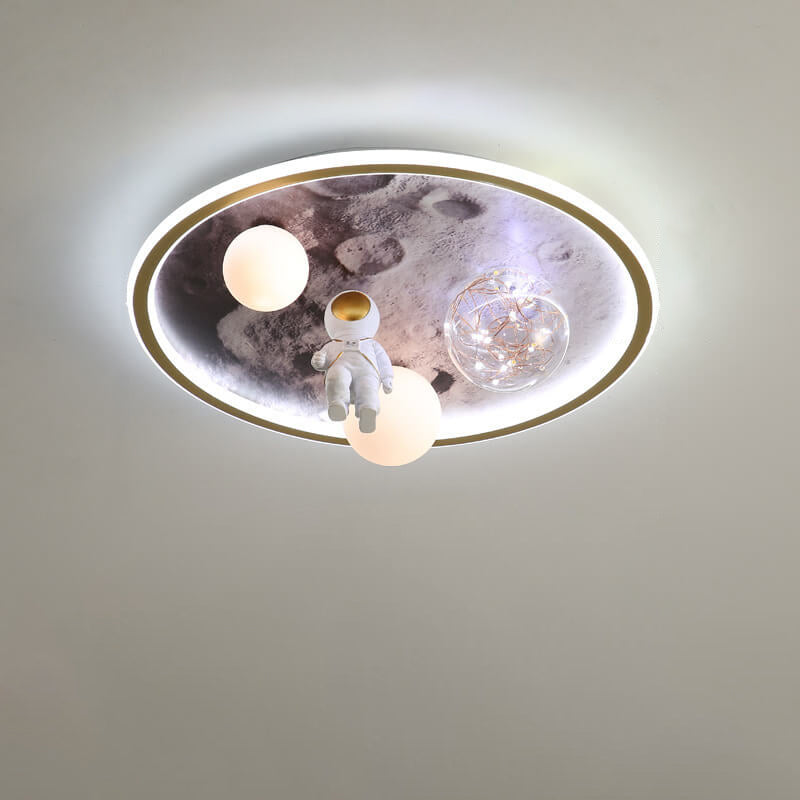 Lumendat Cartoon Childlike Creative Spaceman Design LED Flush Mount Light Lumendat