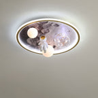 Lumendat Children Creative Cartoon Astronaut Moon Acrylic LED Kids Flush Mount Ceiling Light Lumendat