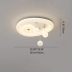 Lumendat Contemporary Nordic Kids Iron PE Elliptical Round Ball Flower Moon LED Flush Mount Ceiling Light For Bedroom Lumendat