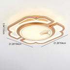 Traditioanl Chinese Iron Aluminum Acrylic Round Rectangular Square Ginkgo Leaf LED Semi-Flush Mount Ceiling Light For Living Room