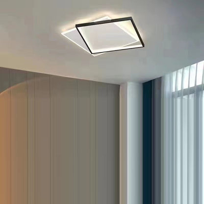 Modern Minimalist Square Round Iron Acrylic LED Flush Mount Ceiling Light for Living Room