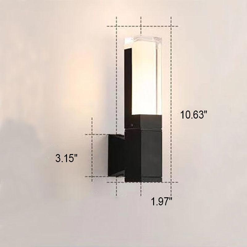 Outdoor Modern Waterproof Rectangular Column LED Wall Sconce Lamp Lumendat