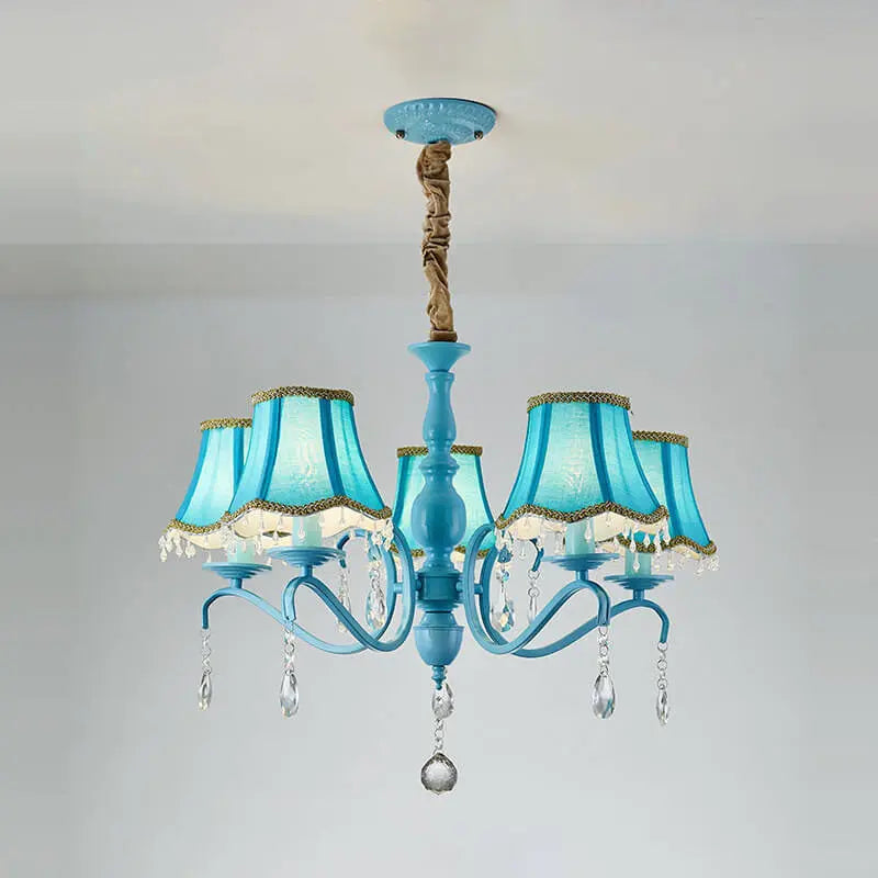 Modern Creative Cone Iron Crystal Fabric 5/6/8 Light Chandelier Lumendat