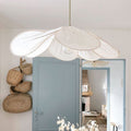 Contemporary Boho Petal Fabric Metal Lampshade 1-Light Pendant Light For Living Room Lumendat