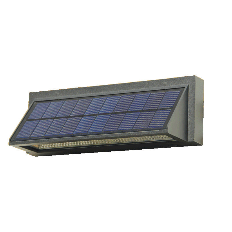 Outdoor Solar Waterproof Rectangular Slant LED Patio Wall Sconce Lamp Lumendat