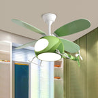 Lumendat Contemporary Creative Iron Cartoon Planes LED Downrods Ceiling Fan Light for Bedroom Lumendat