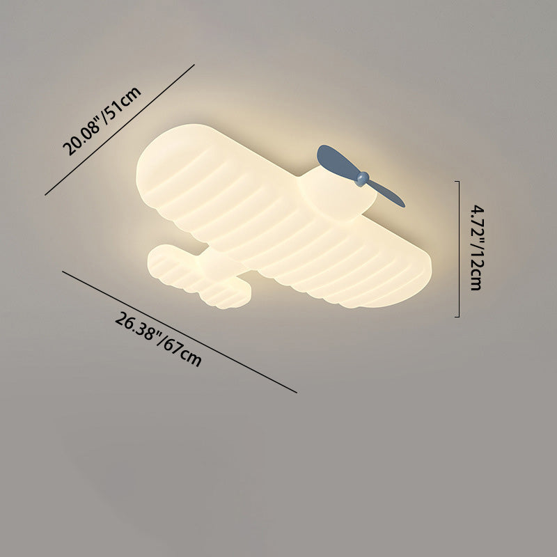 Lumendat Contemporary Creative Kids Airplane Iron PE LED Flush Mount Ceiling Light For Bedroom Lumendat