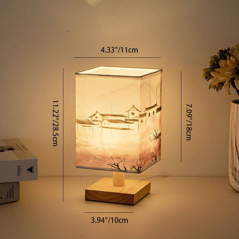 Contemporary Creative Fabric Square USB LED Table Lamp For Bedroom Lumendat