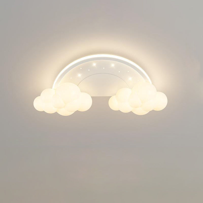 Lumendat Modern Art Deco Kids Iron PE Cloud Rainbow Semicircular Astronaut LED Flush Mount Ceiling Light For Bedroom Lumendat