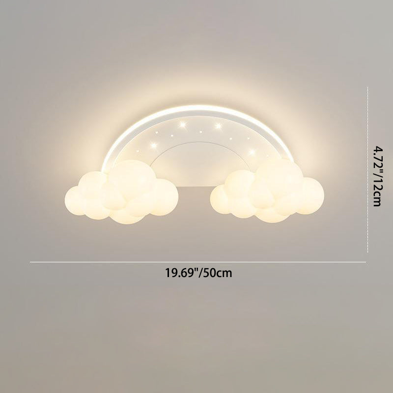 Lumendat Modern Art Deco Kids Iron PE Cloud Rainbow Semicircular Astronaut LED Flush Mount Ceiling Light For Bedroom Lumendat