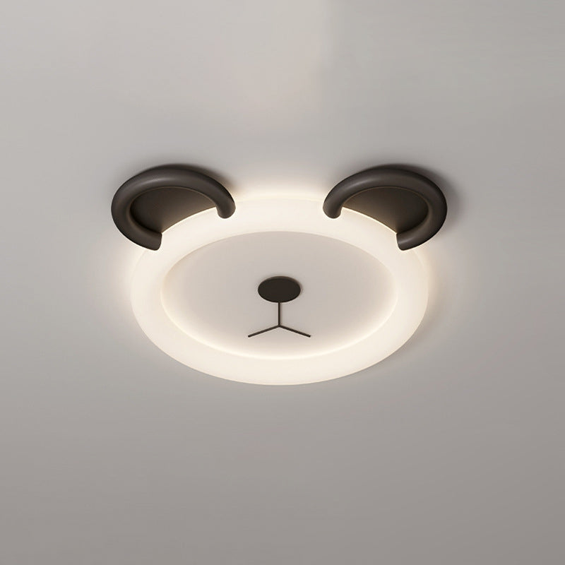 Lumendat Contemporary Creative Cartoon Panda PE Resin LED Kids Flush Mount Ceiling Light For Bedroom Lumendat