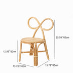 Lumendat Traditional Japanese Round Rattan Weaving Footstool Kids Backrest Chair For Entryways Lumendat