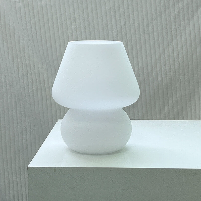 Modern Minimalist Striped Mushroom Glass 1-Light Table Lamp Lumendat