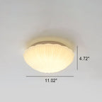 Modern French Cream Shell Glass LED Flush Mount Ceiling Light BulbSquare