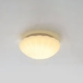 Modern French Cream Shell Glass LED Flush Mount Ceiling Light BulbSquare