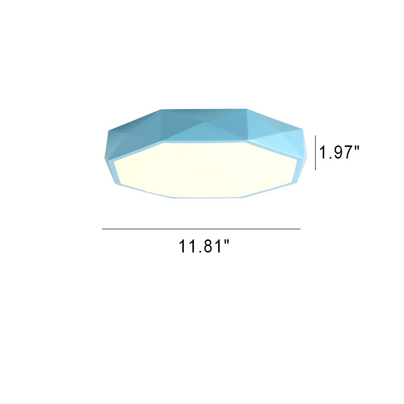 Nordic Macaron Diamond Geometry Iron Acrylic LED Flush Mount Ceiling Light BulbSquare