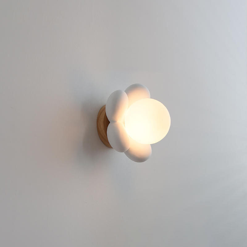 Modern Creative Flowers Shape Glass Ceramic 1-Light Kids Wall Sconce Lamp Lumendat