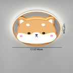 Lumendat Contemporary Creative Round Shiba Inu Kids Acrylic LED Flush Mount Ceiling Light For Bedroom Lumendat