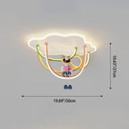 Lumendat Contemporary Creative Cartoon Astronaut Cloud Iron Aluminum Rainbow Curve LED Kids Flush Mount Ceiling Light For Bedroom Lumendat